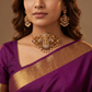Padma Lakshmi Medallion Choker with Curved Scroll Construction and Hangings