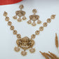 Central Lakshmi Pendant with Peacock Design and Triple Disc Drops
