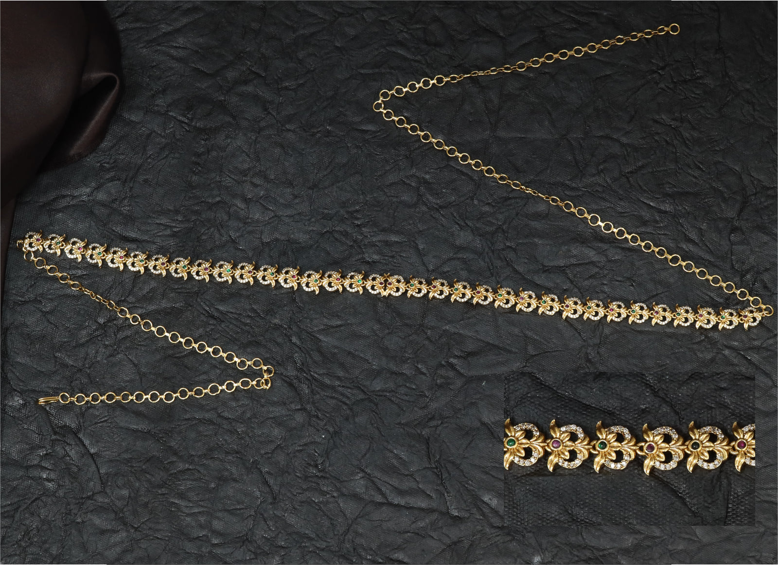 Blossom Panel Chain Waist Belt
