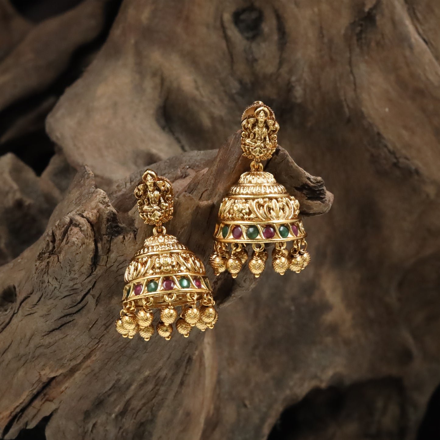 Goddess Relief Jumka with Granulated Bell Surface