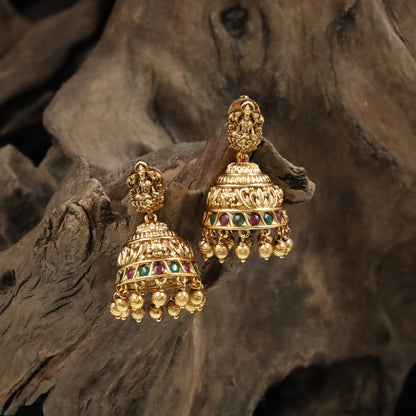 Goddess Relief Jumka with Granulated Bell Surface