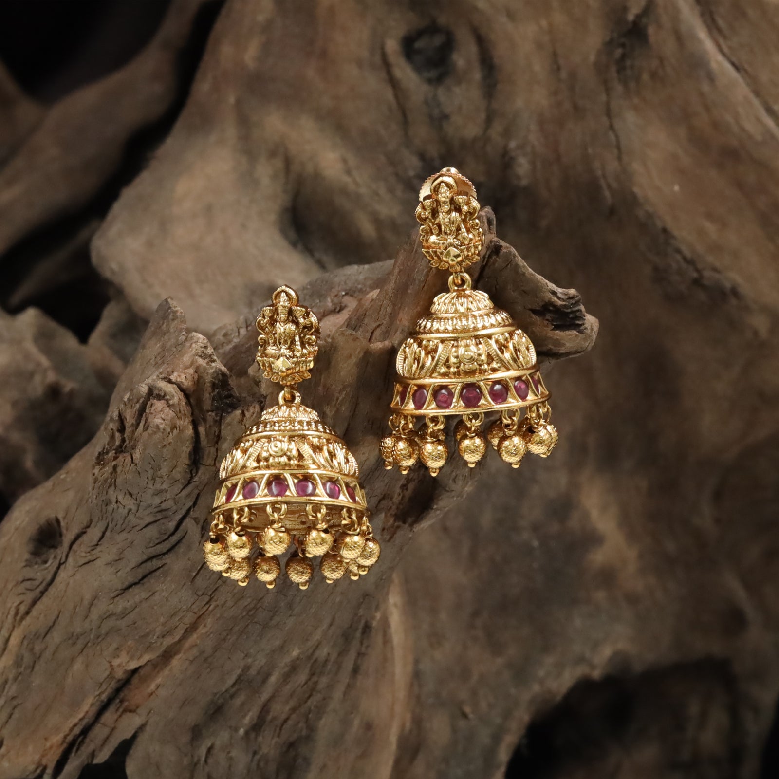Goddess Relief Jumka with Granulated Bell Surface