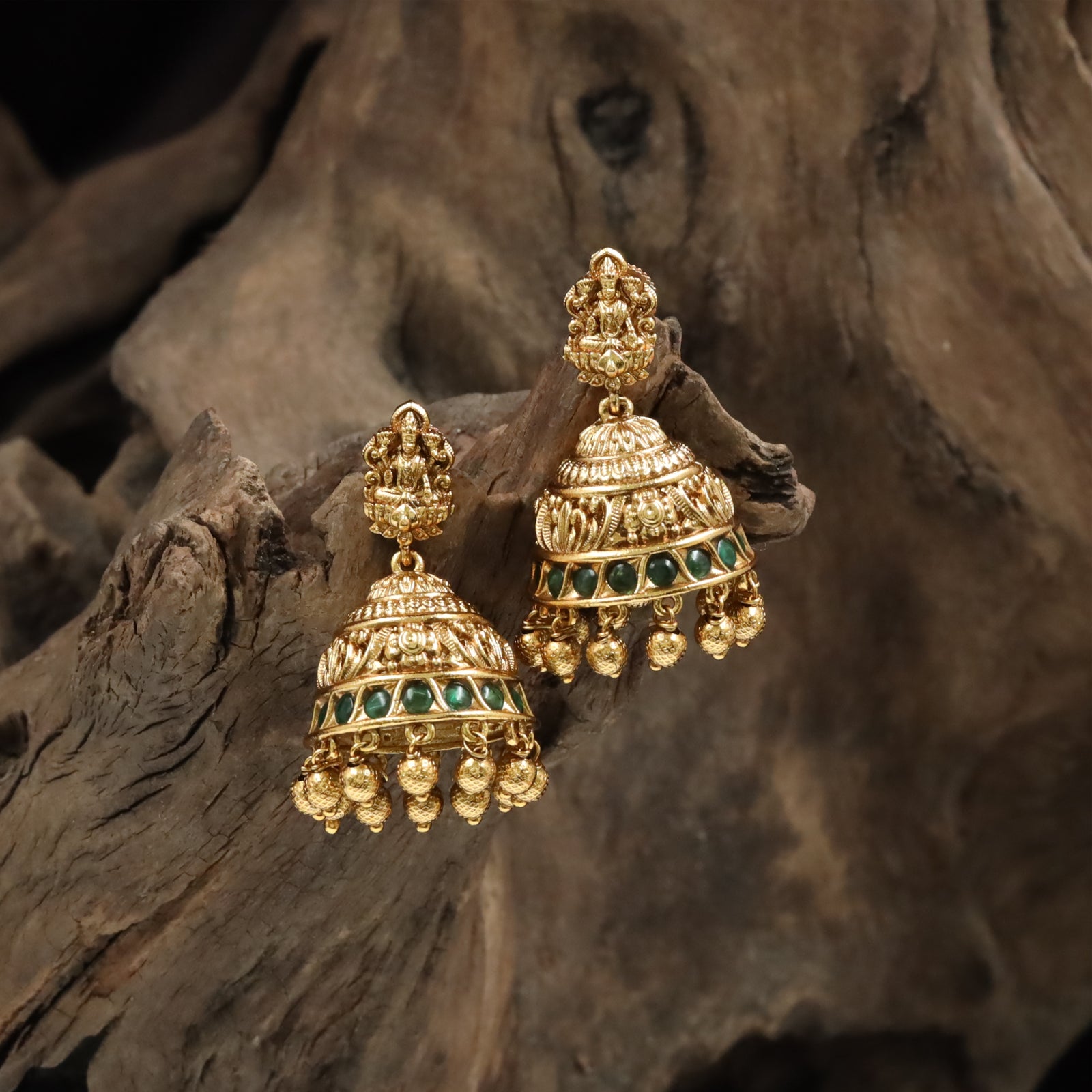 Goddess Relief Jumka with Granulated Bell Surface