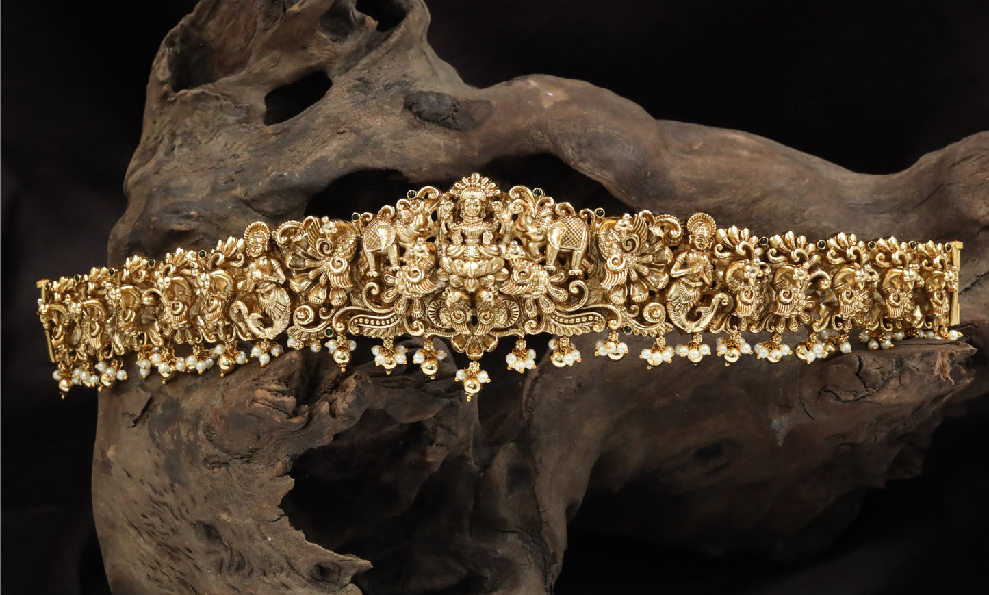 Lakshmi Sabha Waist Belt with Continuous Temple Relief Panels