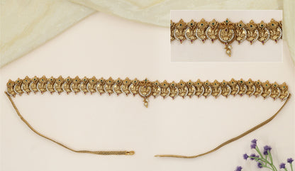 Venkateshwara Panel Waist Belt with Sculpted Shrine Motifs