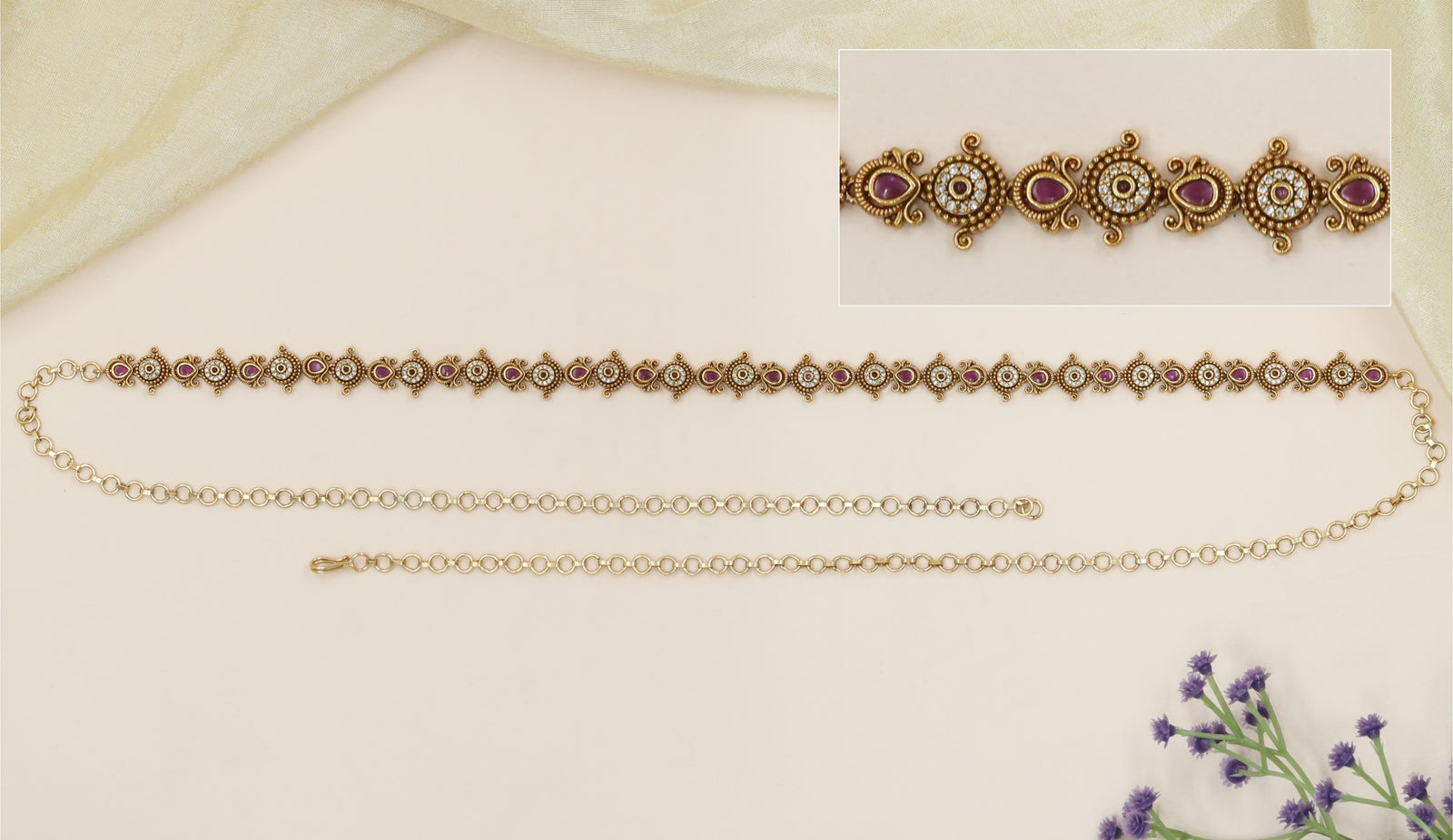 Uniform Bloom Panel Waist Belt with Precision Connector Links