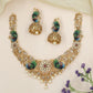 Peacock Form Necklace with Decorative Curves and Central Stone Cluster
