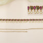 Peacock-Link Waist Belt with Rectangular Stone Panels and Pearl Drops