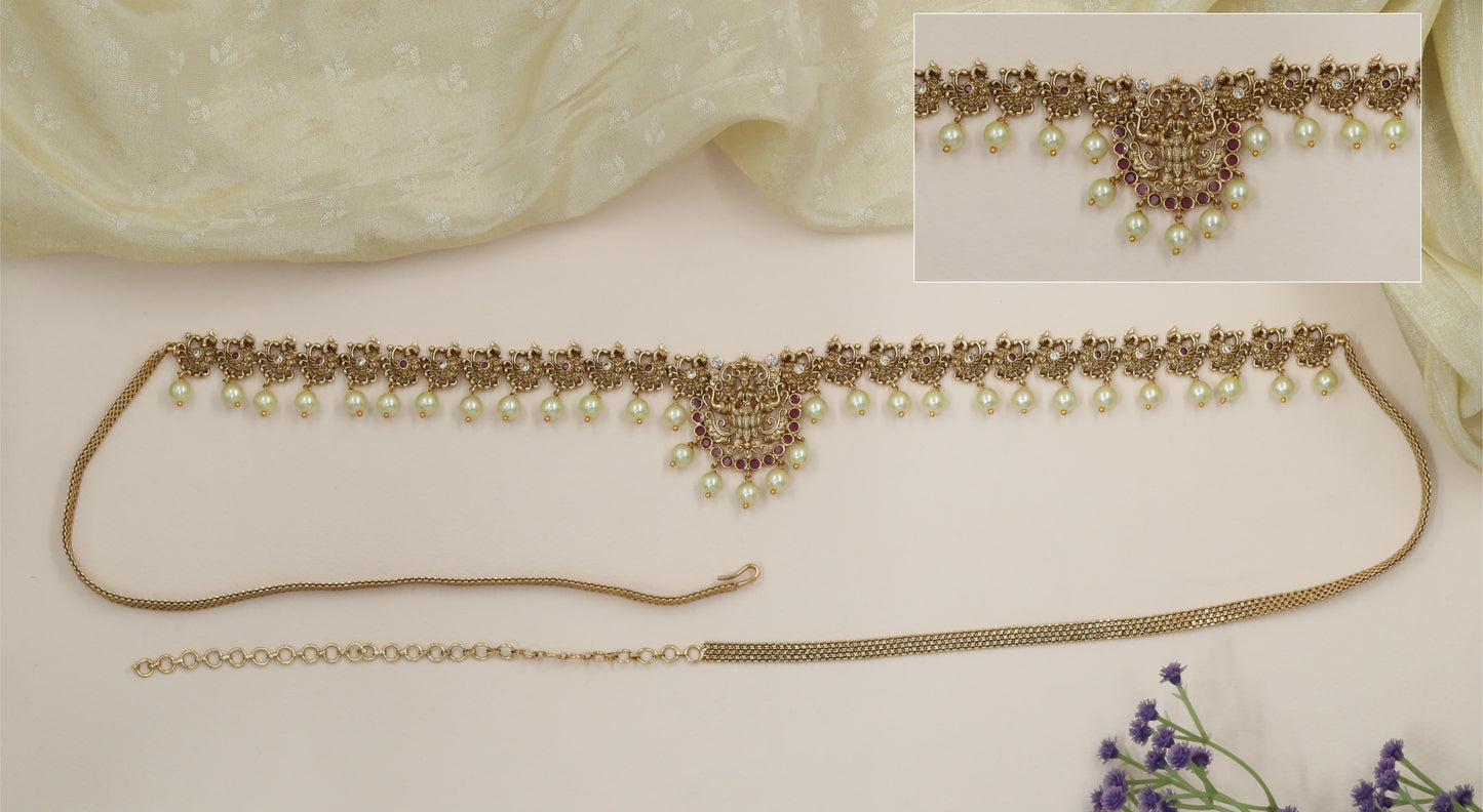 Lakshmi Pratima Waist Belt with Continuous Peacock Link Formation