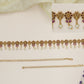 Floral Rosette Waist Belt with Twin-Leaf Accents and Drop Fringe
