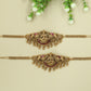 Lakshmi-on-Lotus Baju Bandi with Dense Floral Design and Drop Fringe