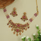 Decorative Peacock Necklace with Framed Circular Motifs and Hangings