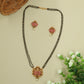 Lakshmi Crest Mangalsutra with Lotus Panel and Scroll Frame