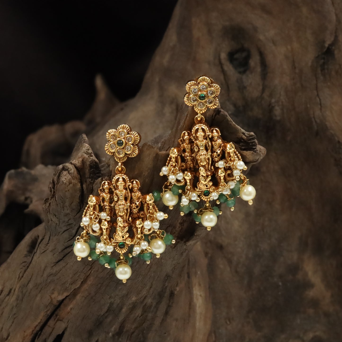 Ram Darbar Sculptural Hangings with Floral Crest Top and Drop Fringe
