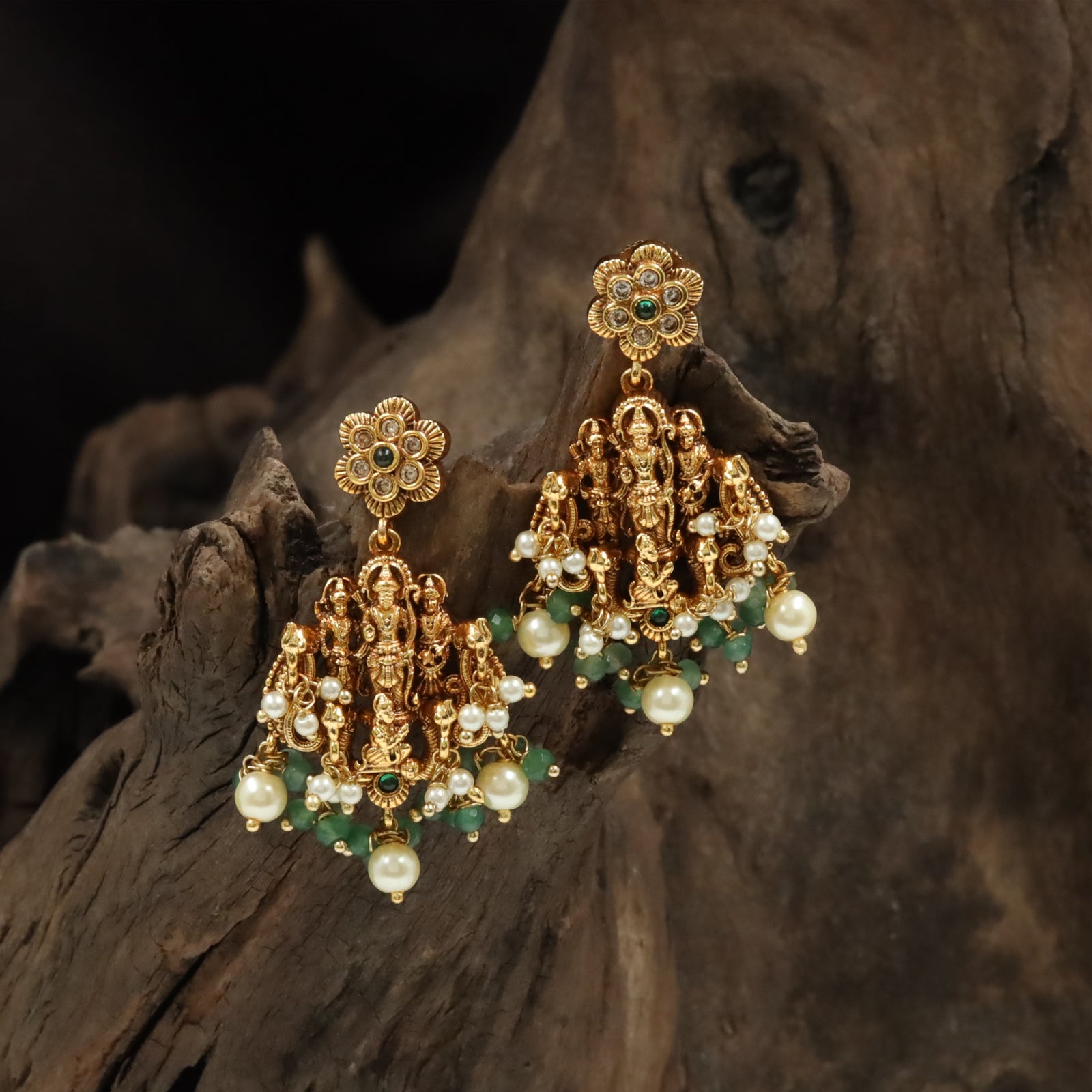 Ram Darbar Sculptural Hangings with Floral Crest Top and Drop Fringe