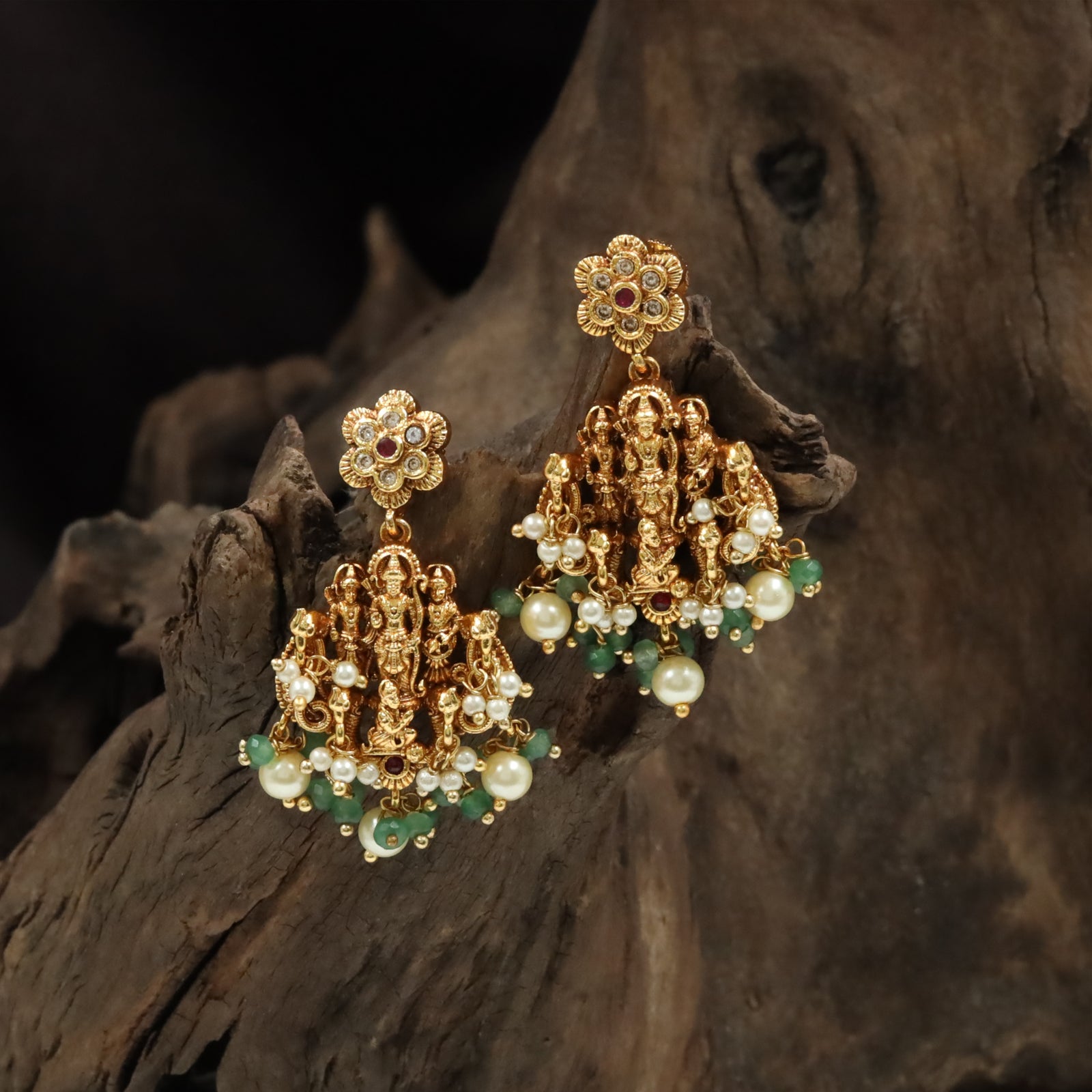 Ram Darbar Sculptural Hangings with Floral Crest Top and Drop Fringe