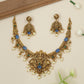 Artisan Lakshmi Venkateshwara Necklace with Stone-Studded Floral Panels