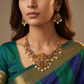 Artisan Lakshmi Venkateshwara Necklace with Stone-Studded Floral Panels