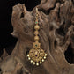 Classic Heart Tikka with Green and Red Stone Accents and Pearls