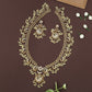 Traditional Hamsa Circle Long Necklace With Floral Top Motif