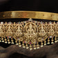 Multi-Lakshmi Panel Dabu with Lotus Thrones and Pearl Drops