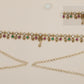 Peacock Link Waist Belt with Alternating Oval Stone Drops and Central Pendant