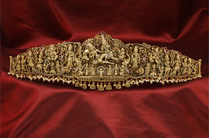 Kailasa Vaibhava Relief Waist Ornament with Dangling Charms