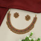 Decorative Teardrop Panel Necklace with Dense Granule Work