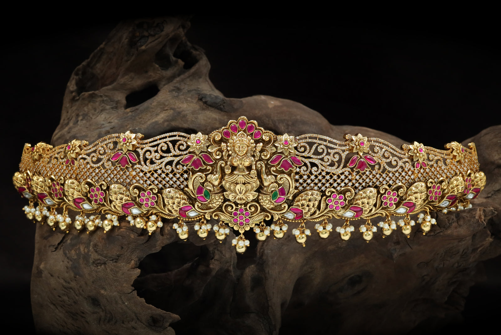 Grand Lakshmi Dabu with Winged Elephant and Drop Fringe