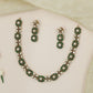 Victorian Rosette Link Necklace with White Stone Floral Connectors