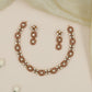 Circular Stone Panel Necklace with Alternating Blossom Junctions