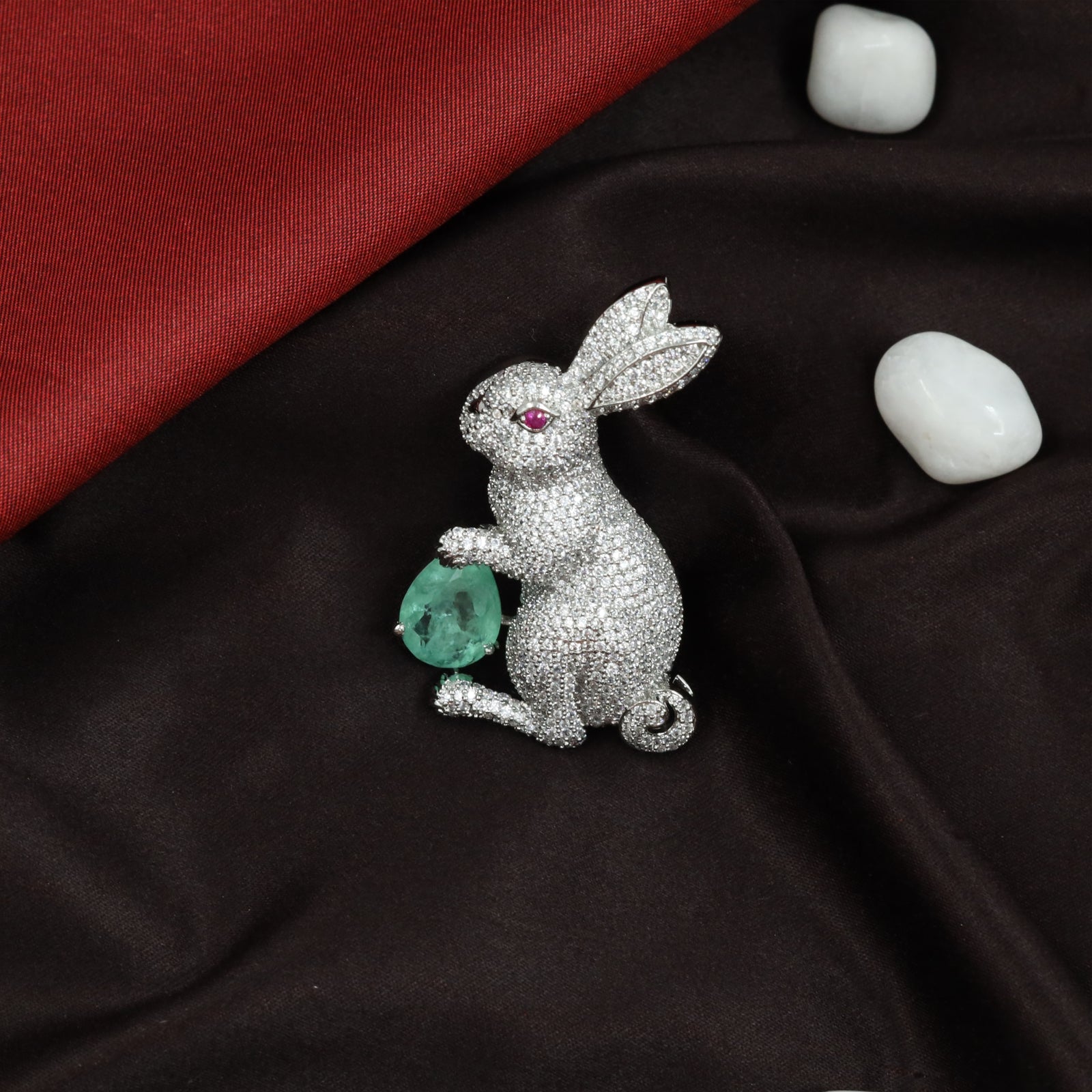 Distinctive Crystal Rabbit Emblem with Radiant Drop