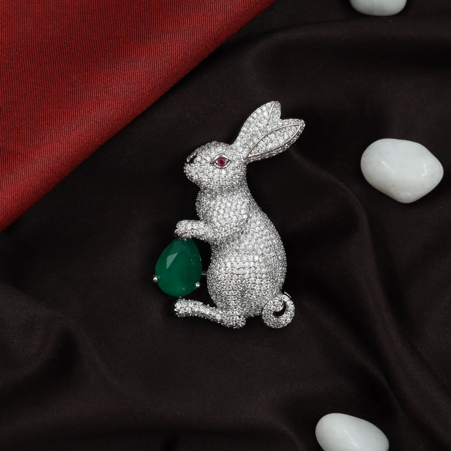 Distinctive Crystal Rabbit Emblem with Radiant Drop