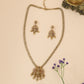 Sacred Lakshmi Lotus Pendant Chain with Twin Swan Arches