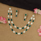 Dual strand Kundan necklace with alternating mixed shape alignment