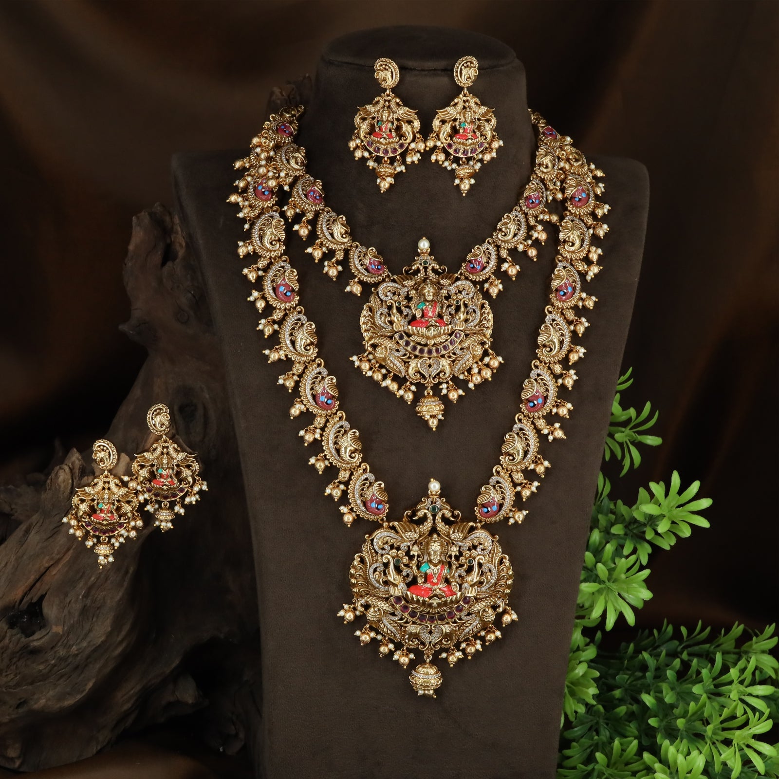 Lakshmi Simhasana Mayura Crest With Ganapathi Links Combo Set