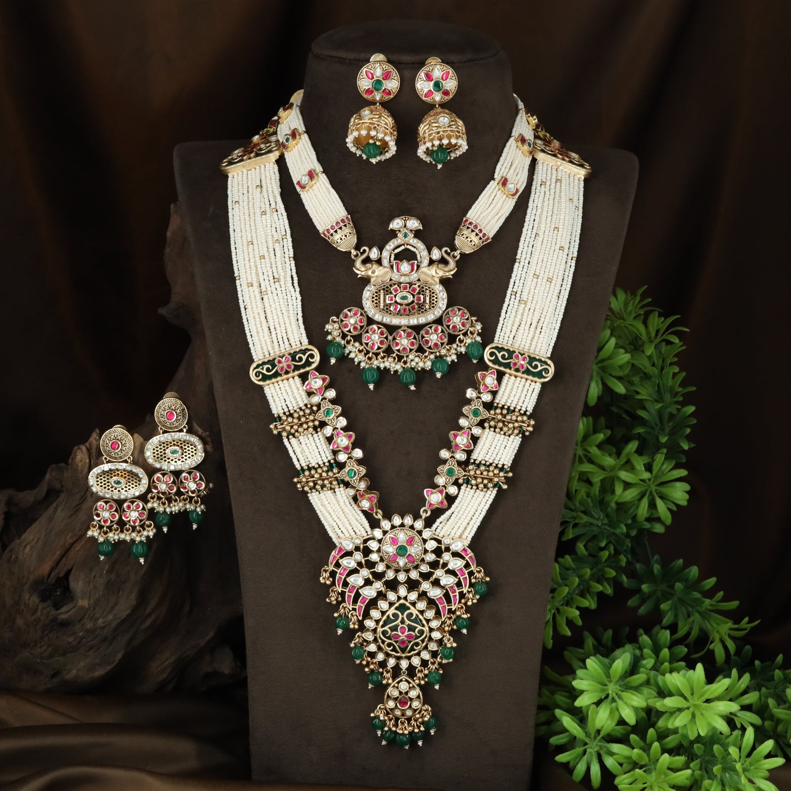 Floral Star Connector Pearl Strand Grand Pendant Combo