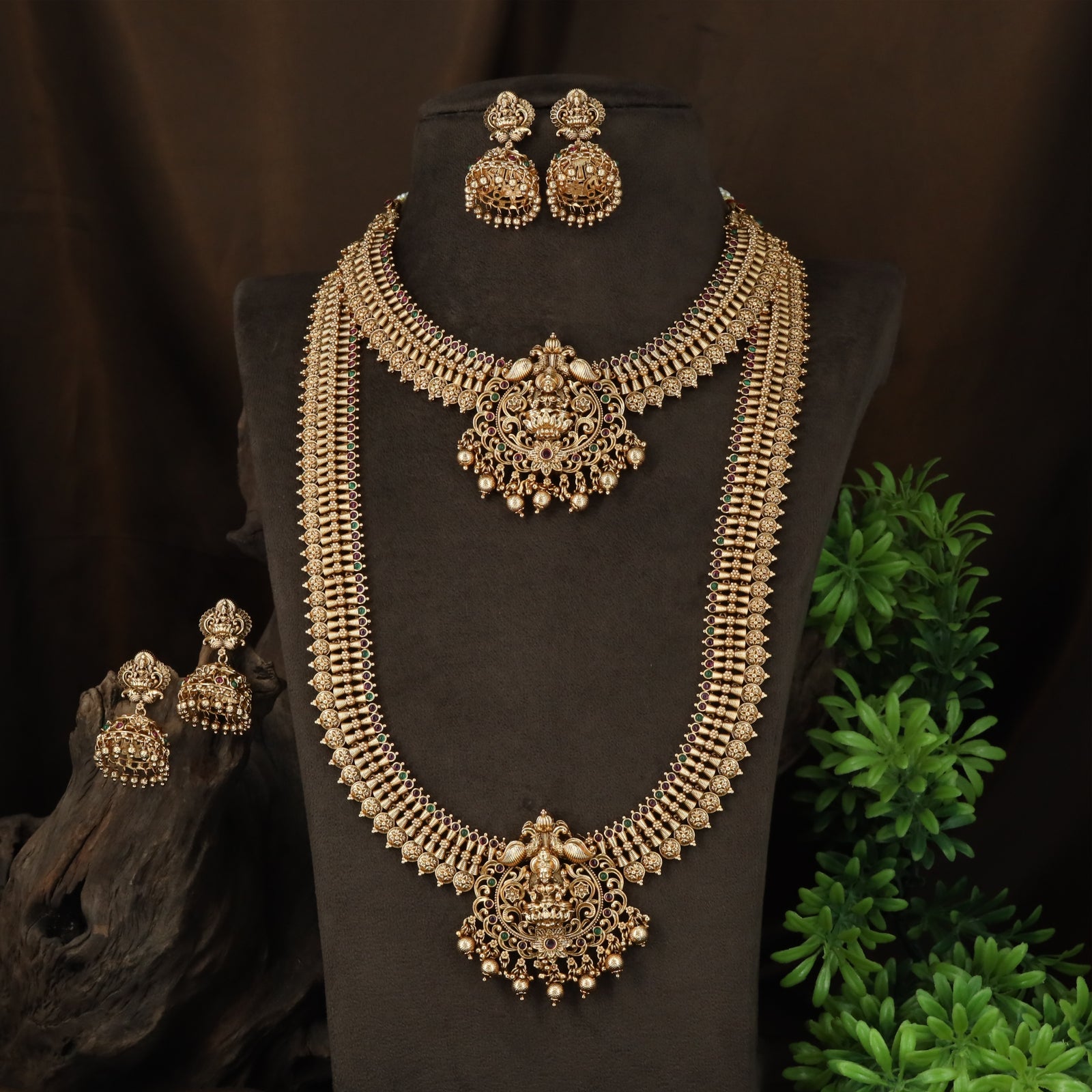Divine Lakshmi Crowned Pendant with Layered Coin Harmony Set