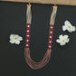 Flowing Crystal Bead Long Haara with Ornamental Flower Link Design