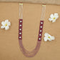 Flowing Crystal Bead Long Haara with Ornamental Flower Link Design