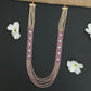 Flowing Crystal Bead Long Haara with Ornamental Flower Link Design