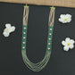 Flowing Crystal Bead Long Haara with Ornamental Flower Link Design