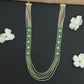 Flowing Crystal Bead Long Haara with Ornamental Flower Link Design