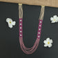 Flowing Crystal Bead Long Haara with Ornamental Flower Link Design