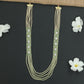 Flowing Crystal Bead Long Haara with Ornamental Flower Link Design