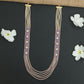 Flowing Crystal Bead Long Haara with Ornamental Flower Link Design