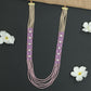 Flowing Crystal Bead Long Haara with Ornamental Flower Link Design