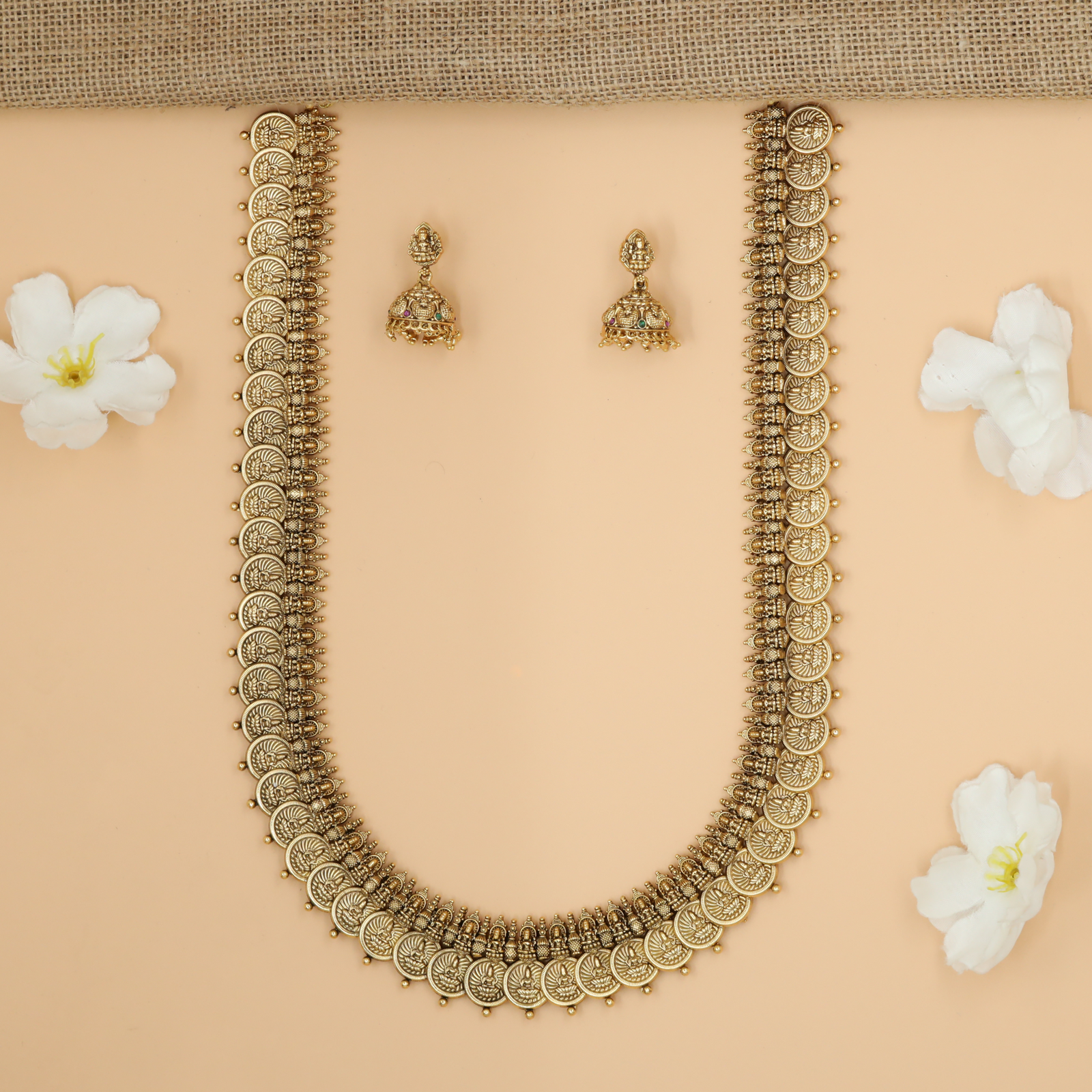 Classic Bridal Kasu Long Haara with Sequential Coin Motif Layout