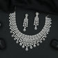 Graceful Teardrop Cascade Necklace Set with Radiant Drop Accents