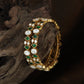 Classic Alternating Pattern Kundan Bangles with Oval and Triangular Settings